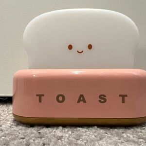 Cute Toast Night Light - Pink and White